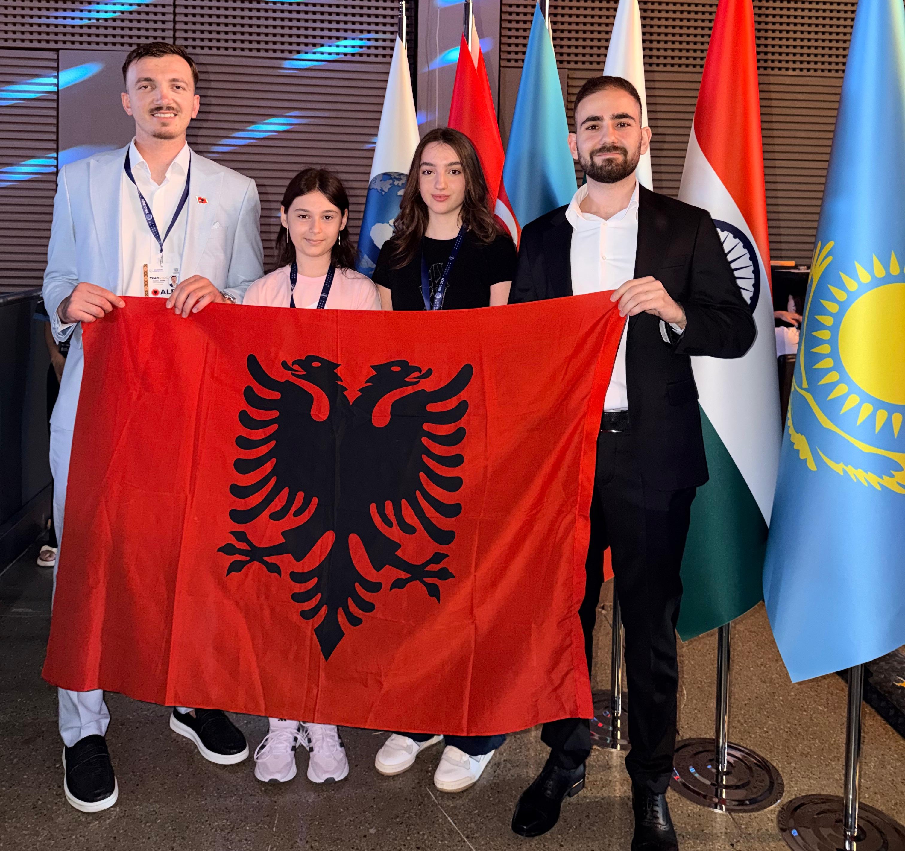 Young students with medals after olympiad